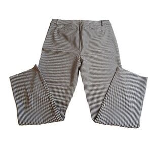 lane bryant straight leg White houdtooth pixie high rise Rayon Pants Sz 16 #490C